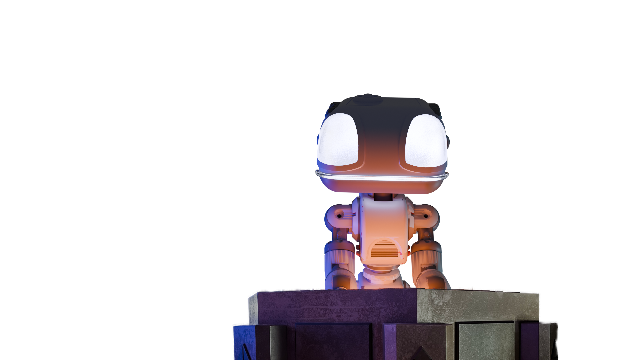 Photo of Q-Bit the robot at Dreamwalk Park